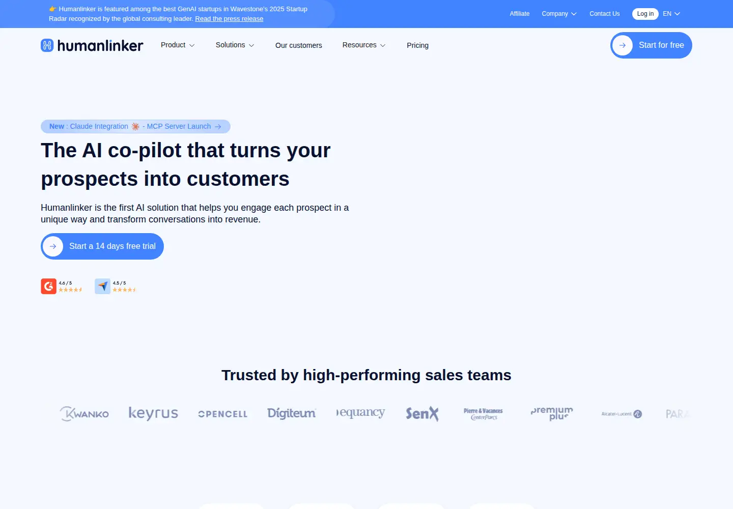 Screenshot of humanlinker.com