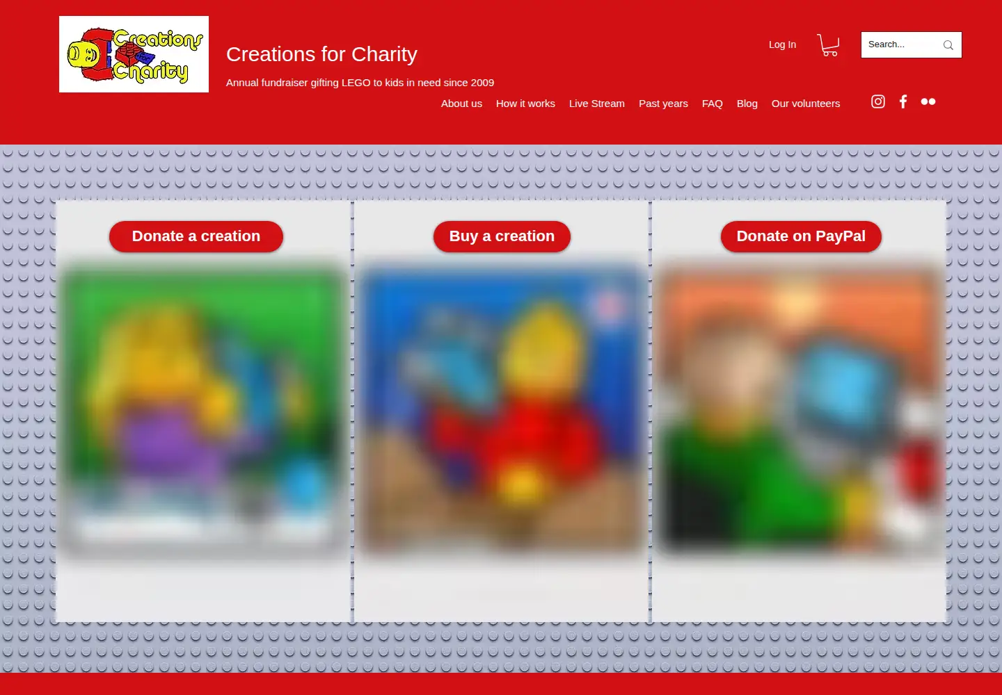 Screenshot of creationsforcharity.org