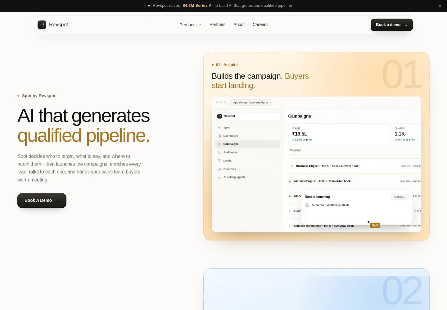 Screenshot of revspot.ai