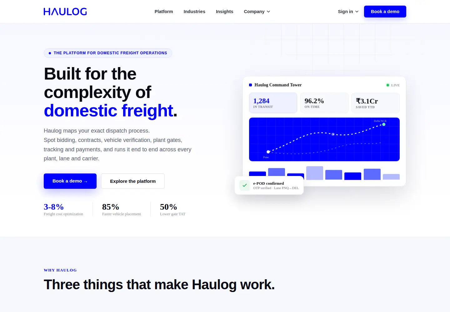Screenshot of haulog.com