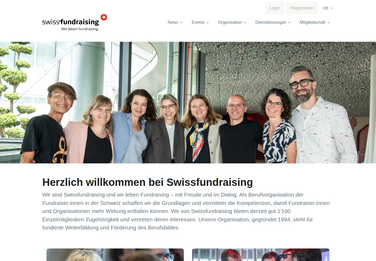 Screenshot of swissfundraising.org