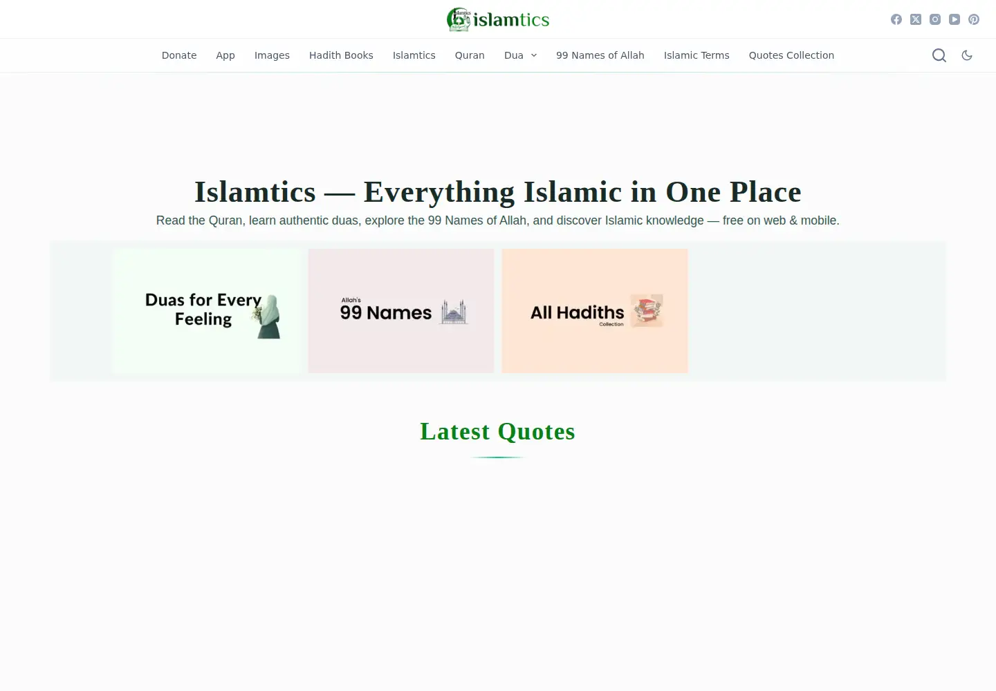 Screenshot of islamtics.com