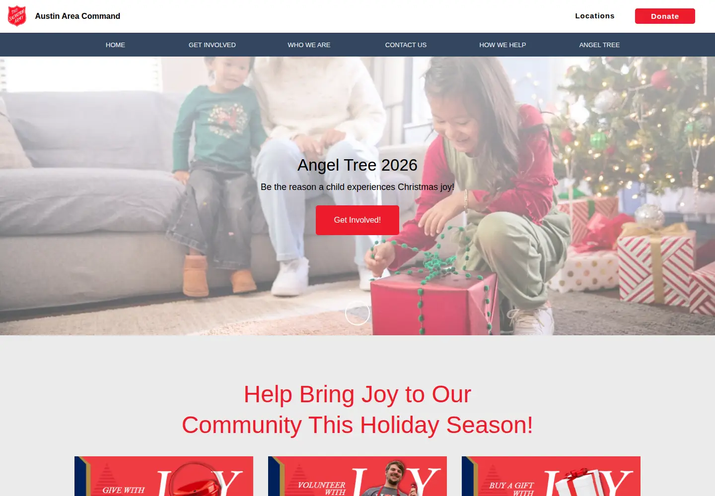 Screenshot of salvationarmyaustin.org