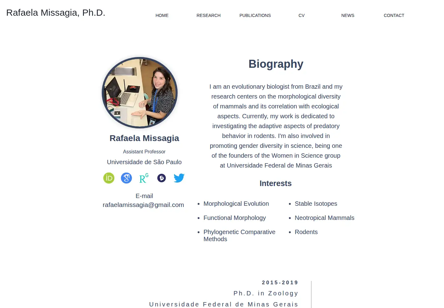 Captured homepage of rafaelamissagia.com in the current scan