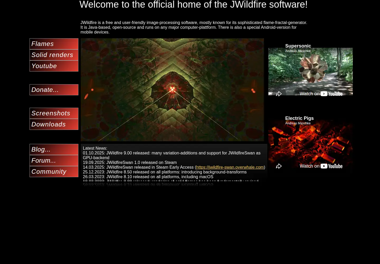 Screenshot of jwildfire.org