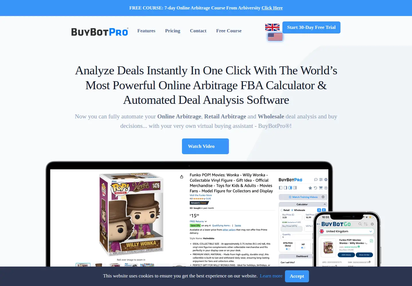 Screenshot of buybotpro.com