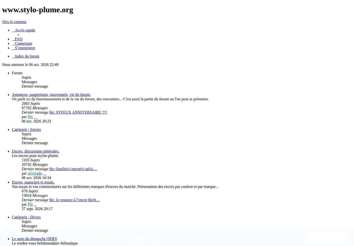Captured homepage of stylo-plume.org in the current scan
