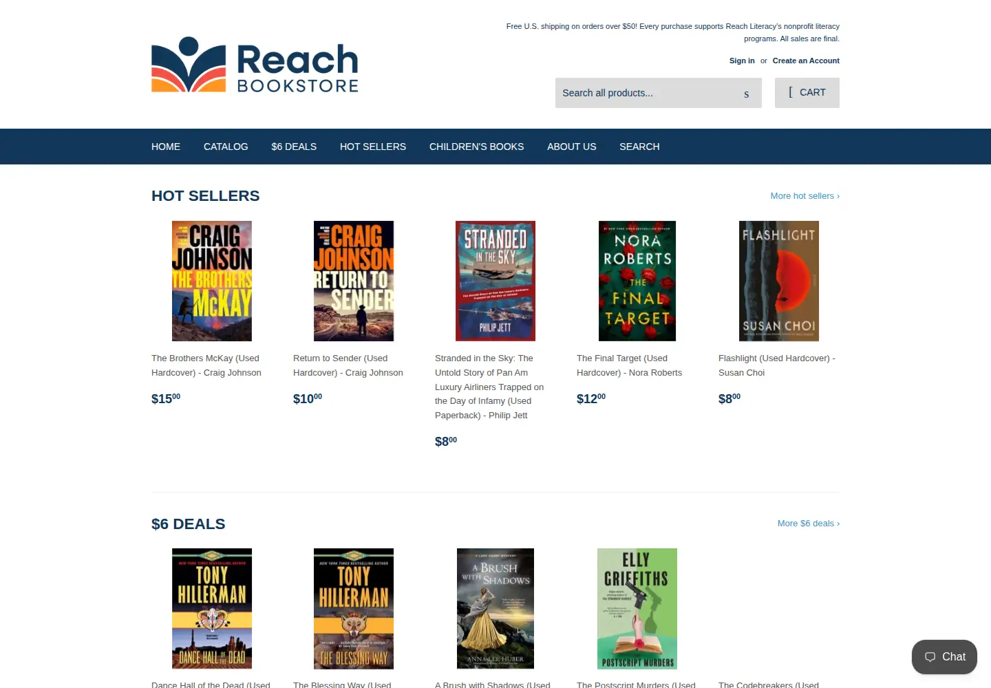 Captured homepage of reachareader.com in the current scan