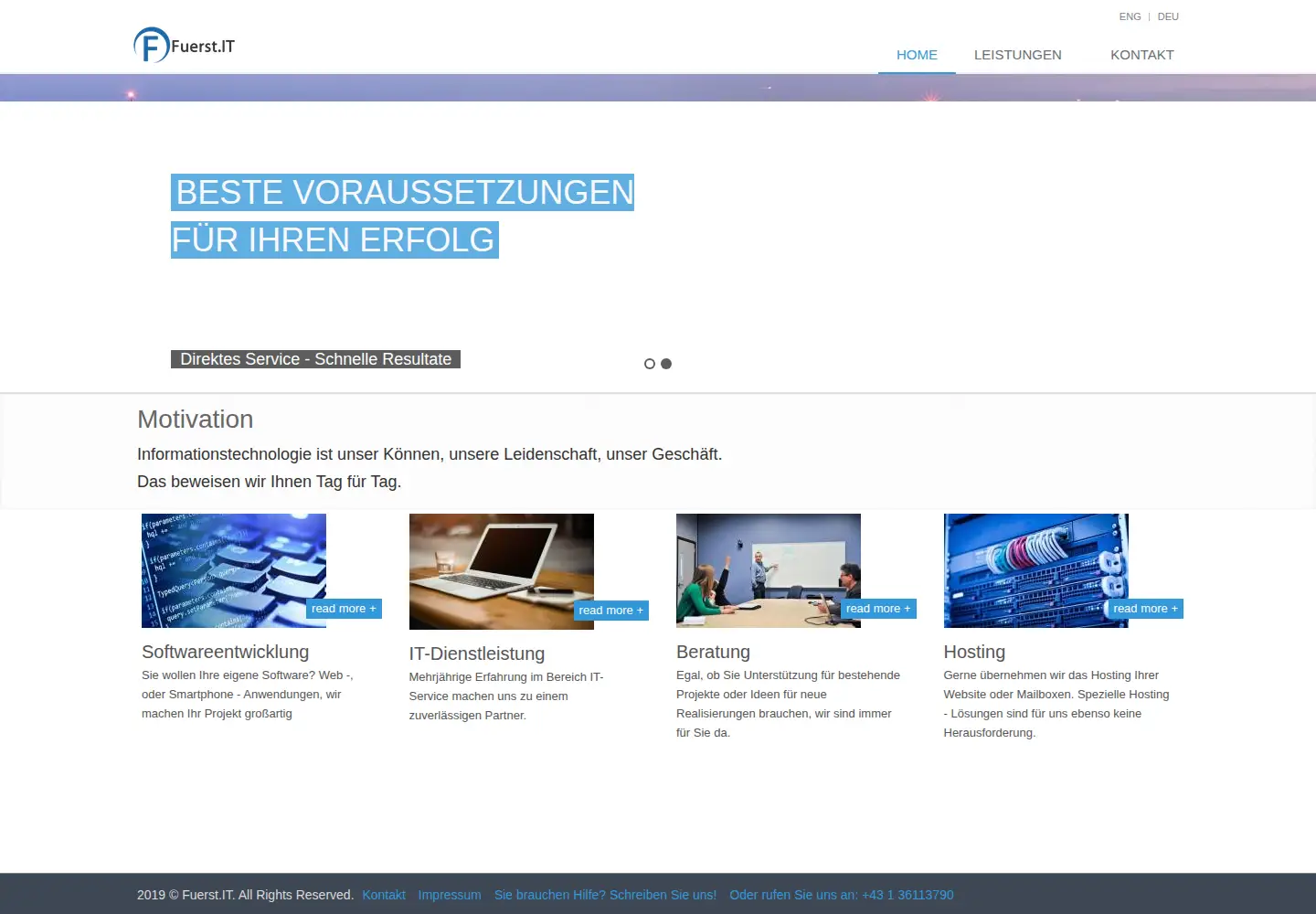 Captured homepage of fuerst.it in the current scan