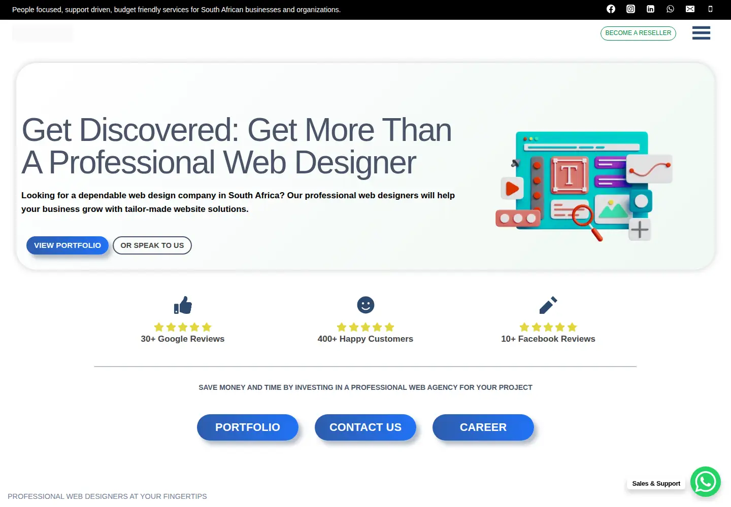 Screenshot of webforce.co.za