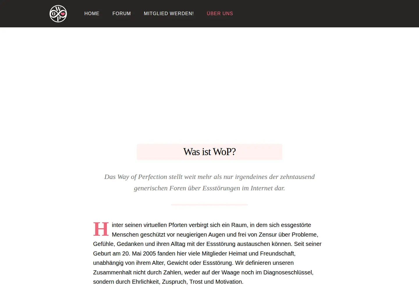 Captured homepage of wayofperfection.org in the current scan