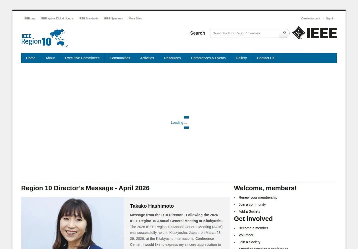 Captured homepage of ieeer10.org in the current scan