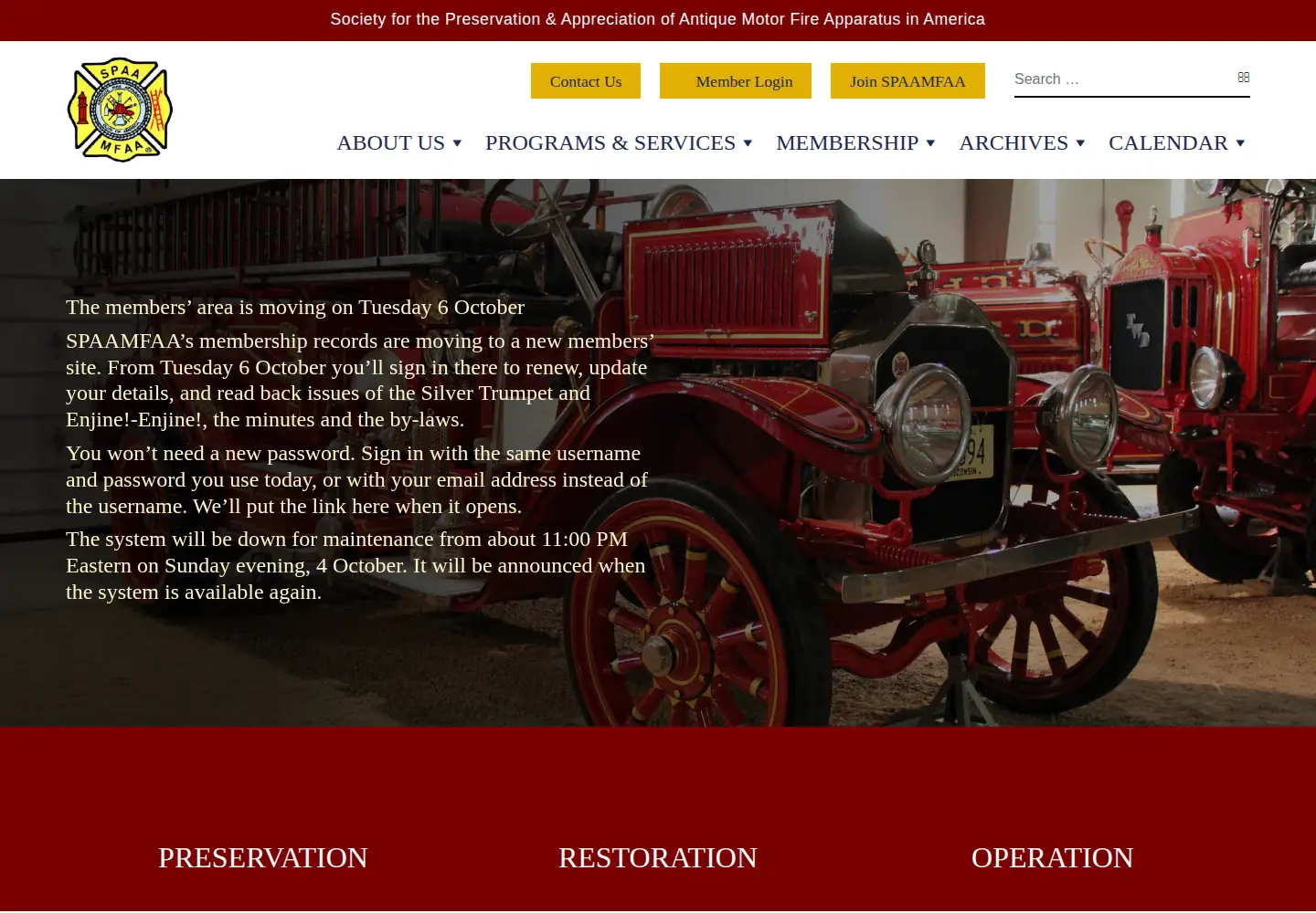 Screenshot of spaamfaa.org