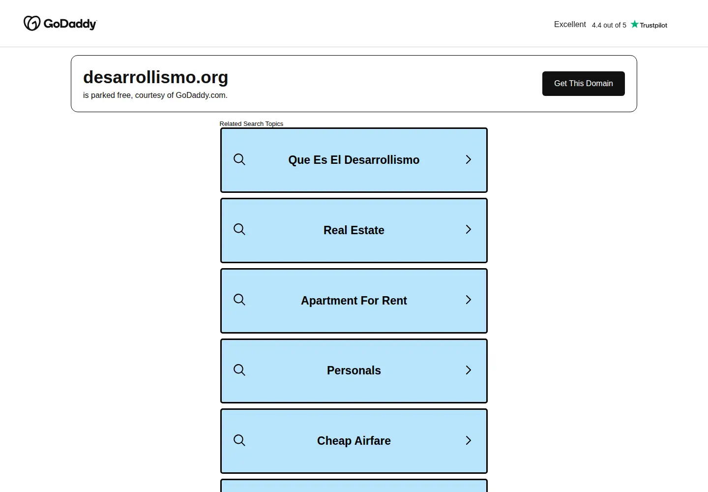 Screenshot of desarrollismo.org