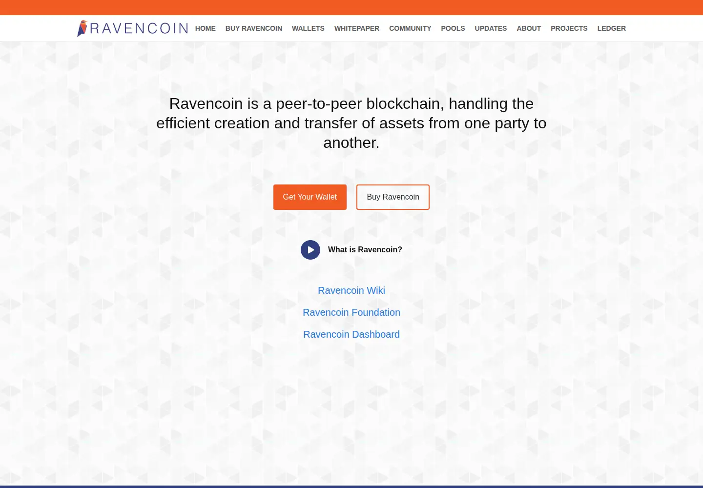 Captured homepage of ravencoin.org in the current scan