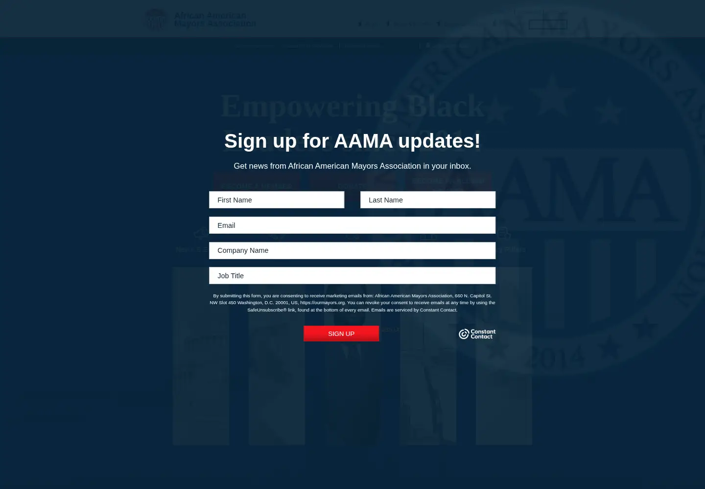 Captured homepage of ourmayors.org in the current scan