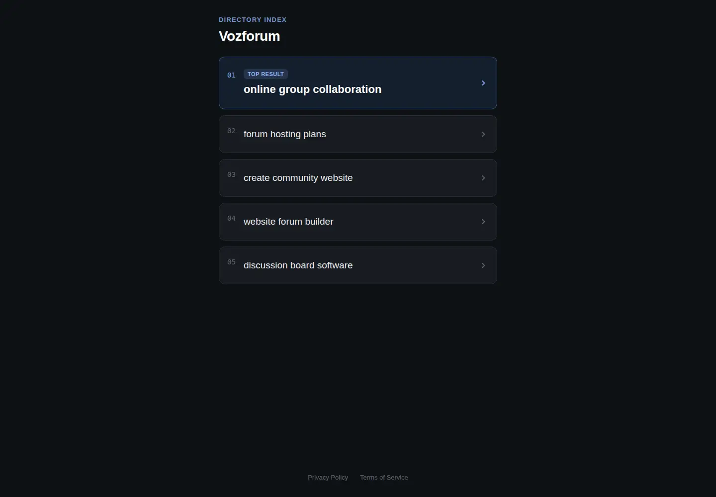 Screenshot of vozforum.org
