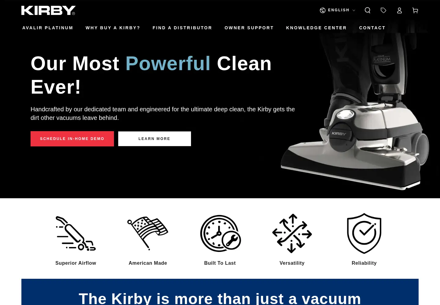 Screenshot of kirby.com