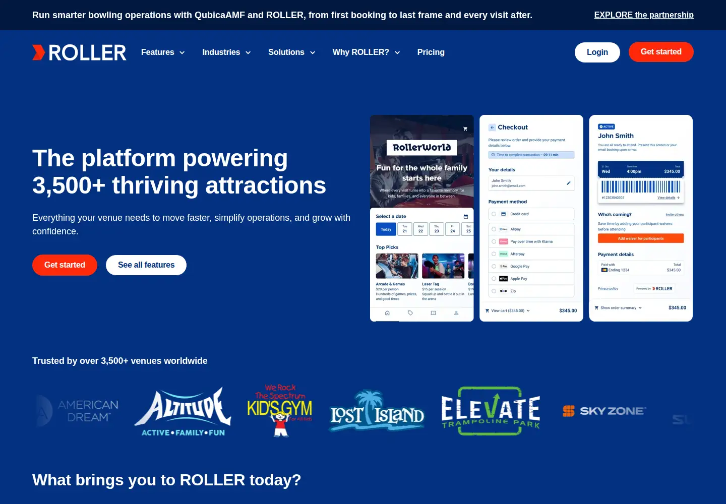 Captured homepage of roller.software in the current scan