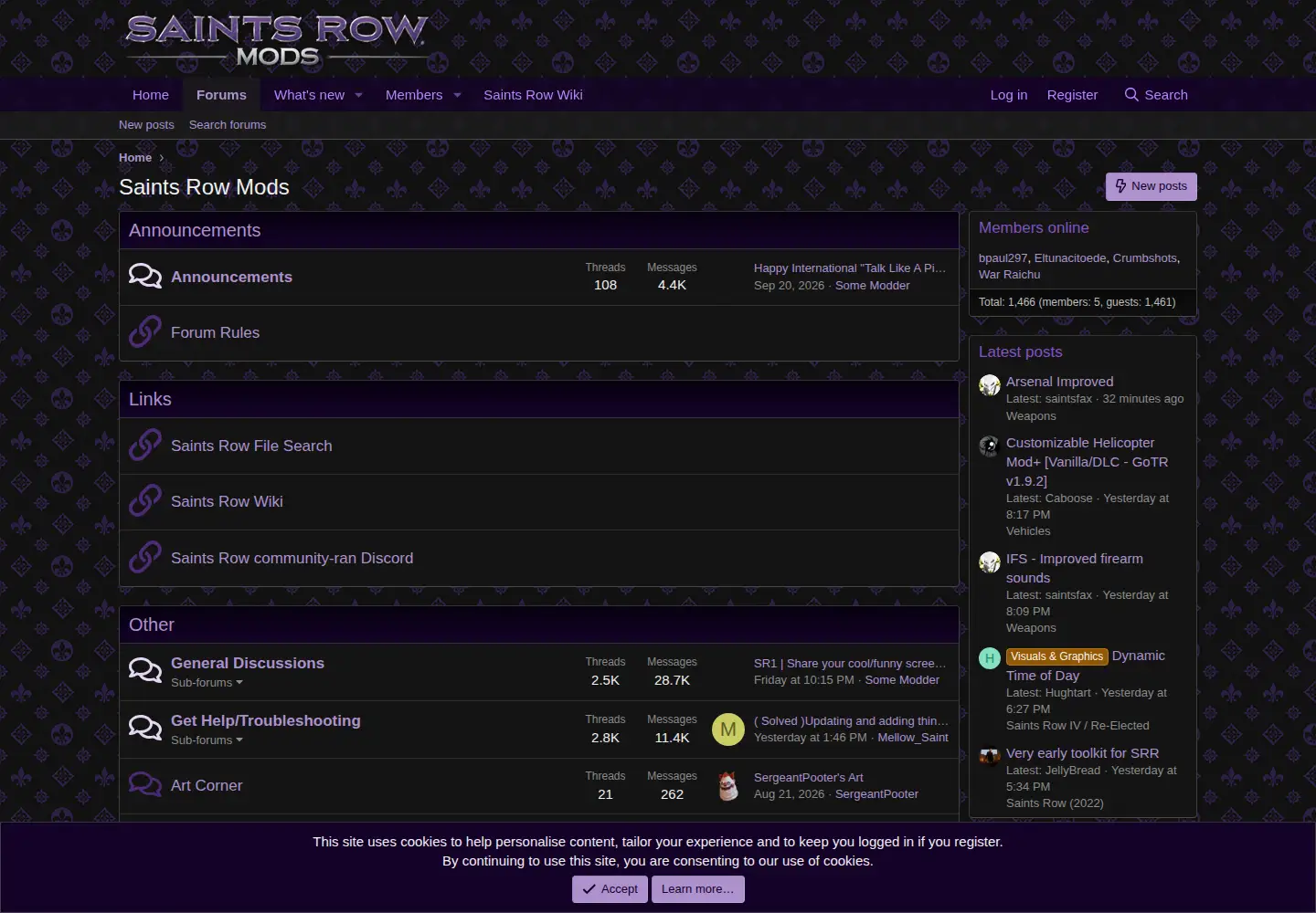 Screenshot of saintsrowmods.com