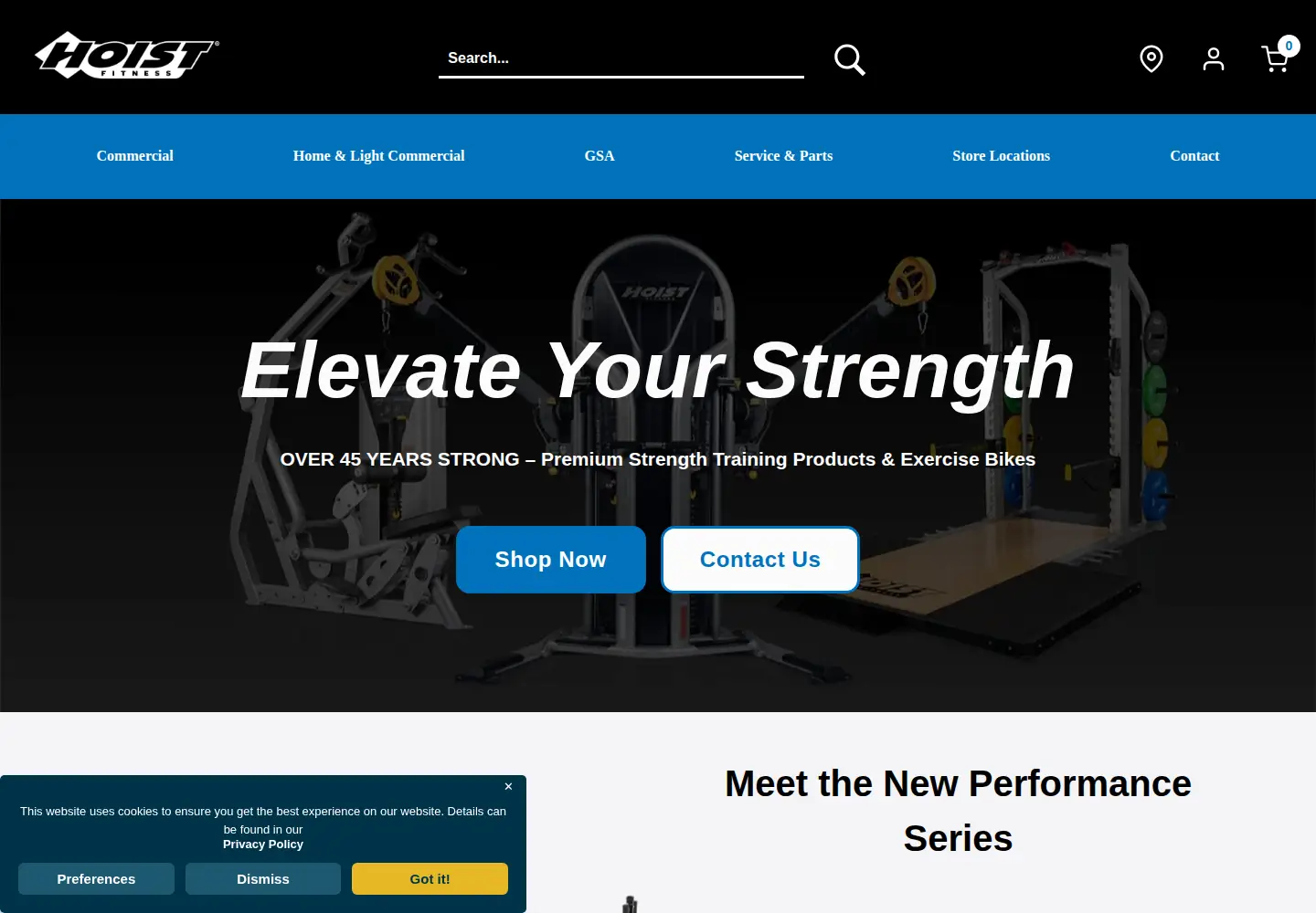 Captured homepage of hoistfitness.com in the current scan