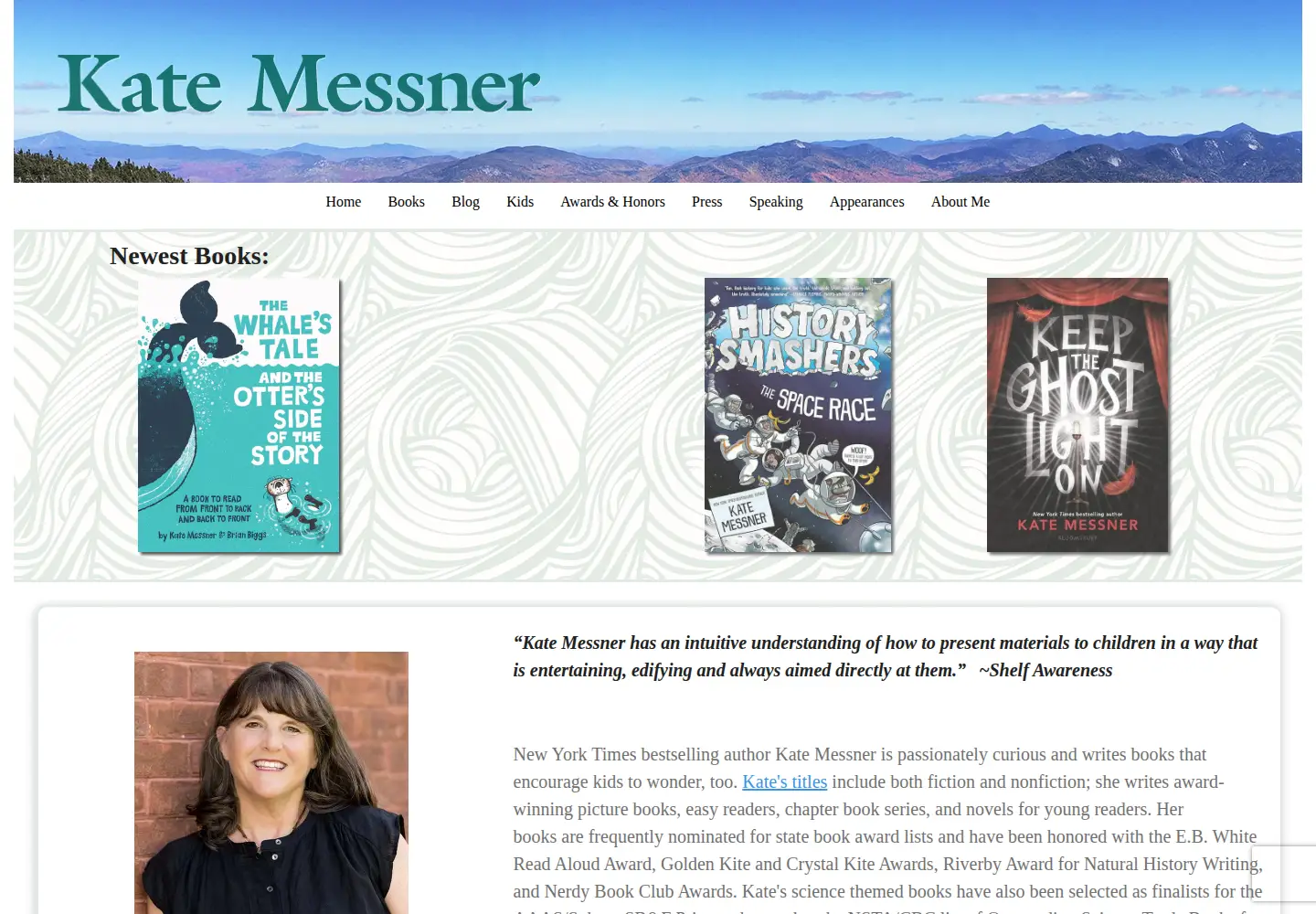 Screenshot of katemessner.com