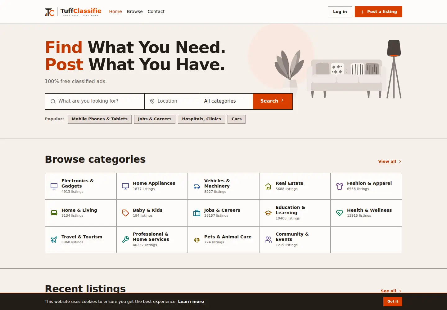 Screenshot of tuffclassified.com