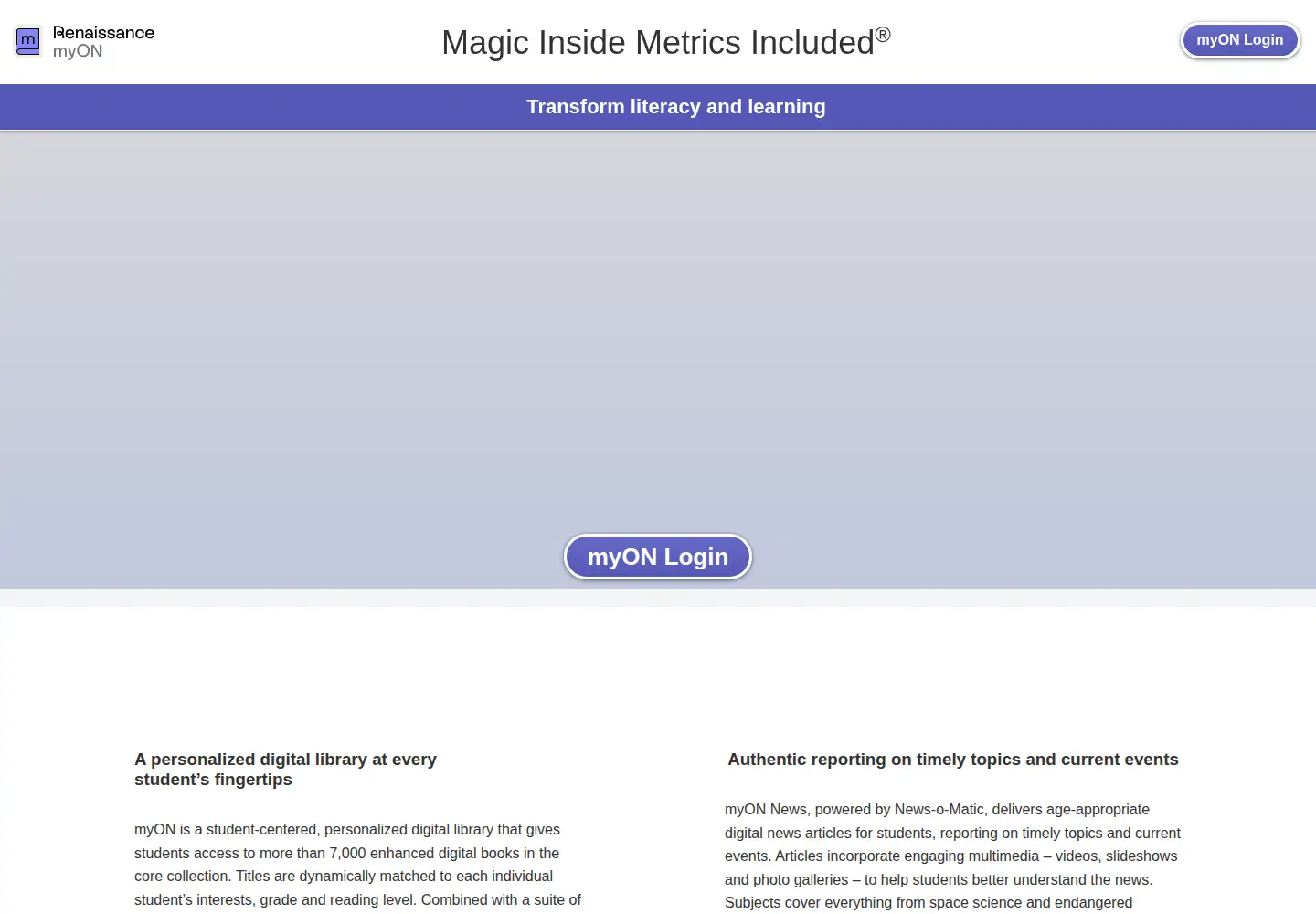 Screenshot of myon.com