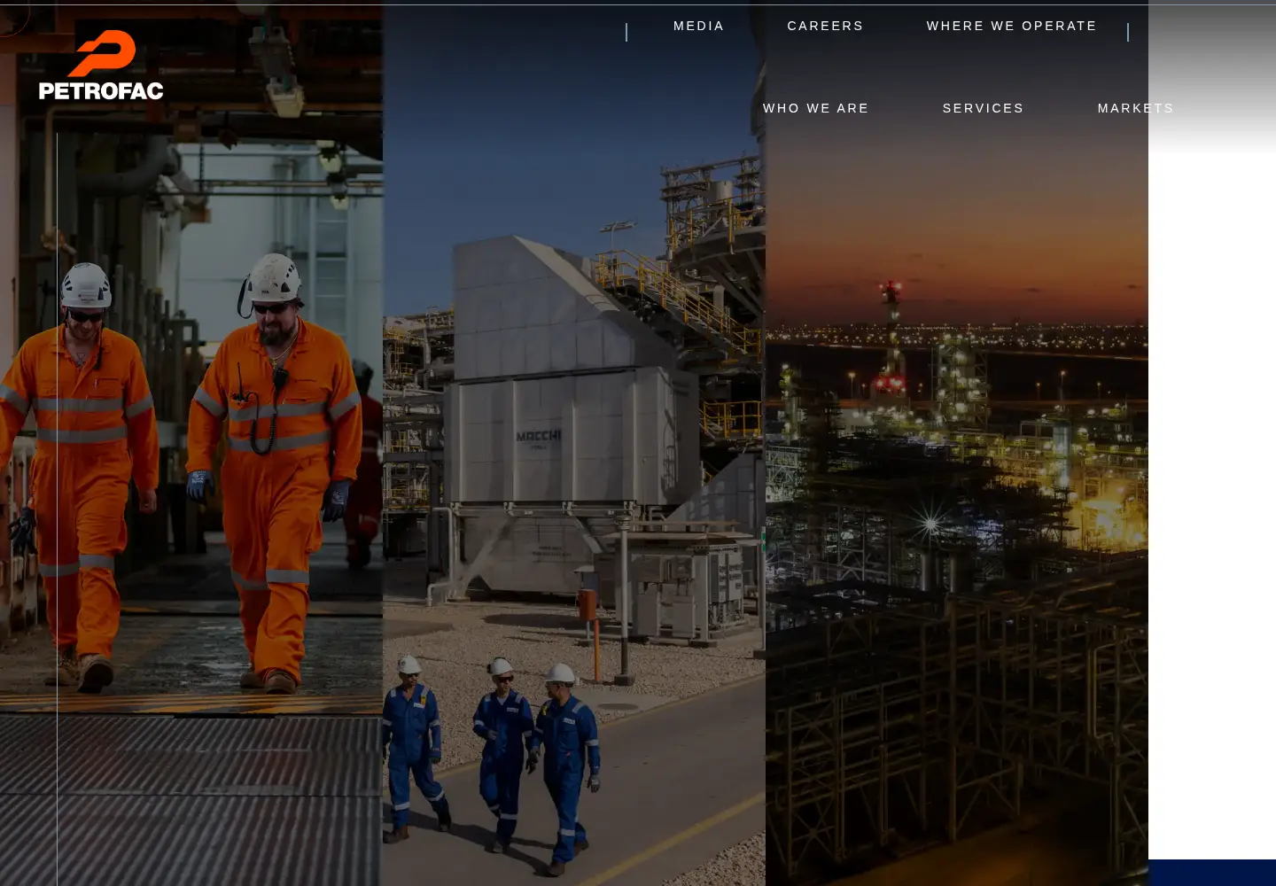 Captured homepage of petrofac.com in the current scan