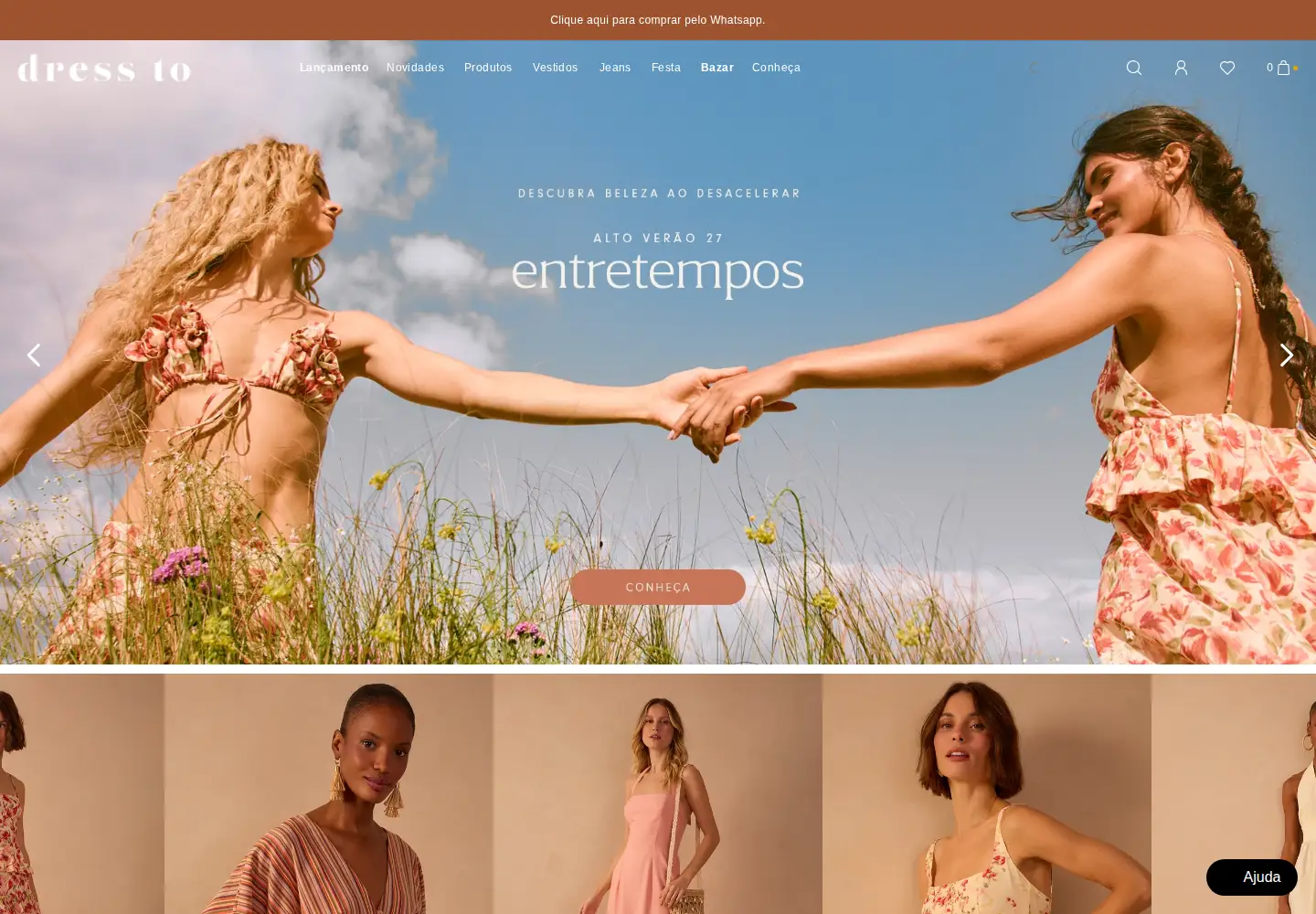 Captured homepage of dressto.com.br in the current scan