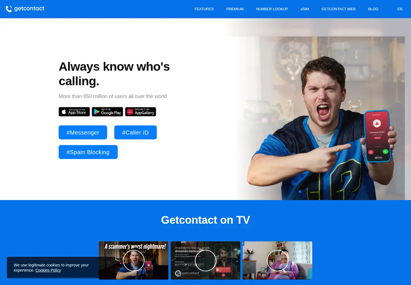 Screenshot of getcontact.com