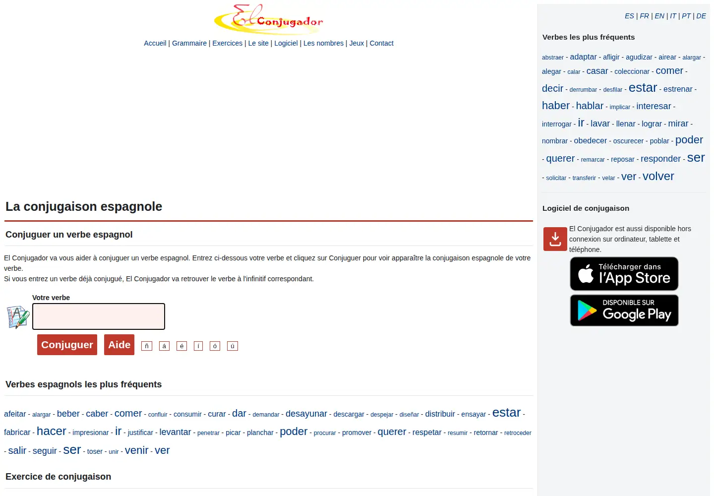 Captured homepage of elconjugador.com in the current scan