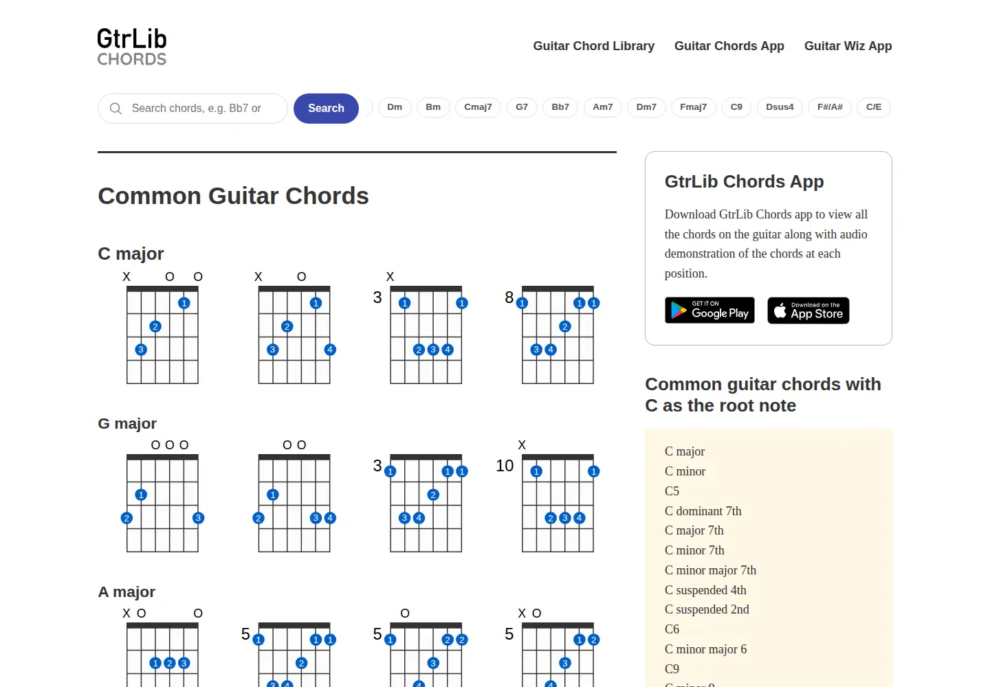 Screenshot of gtrlib.com