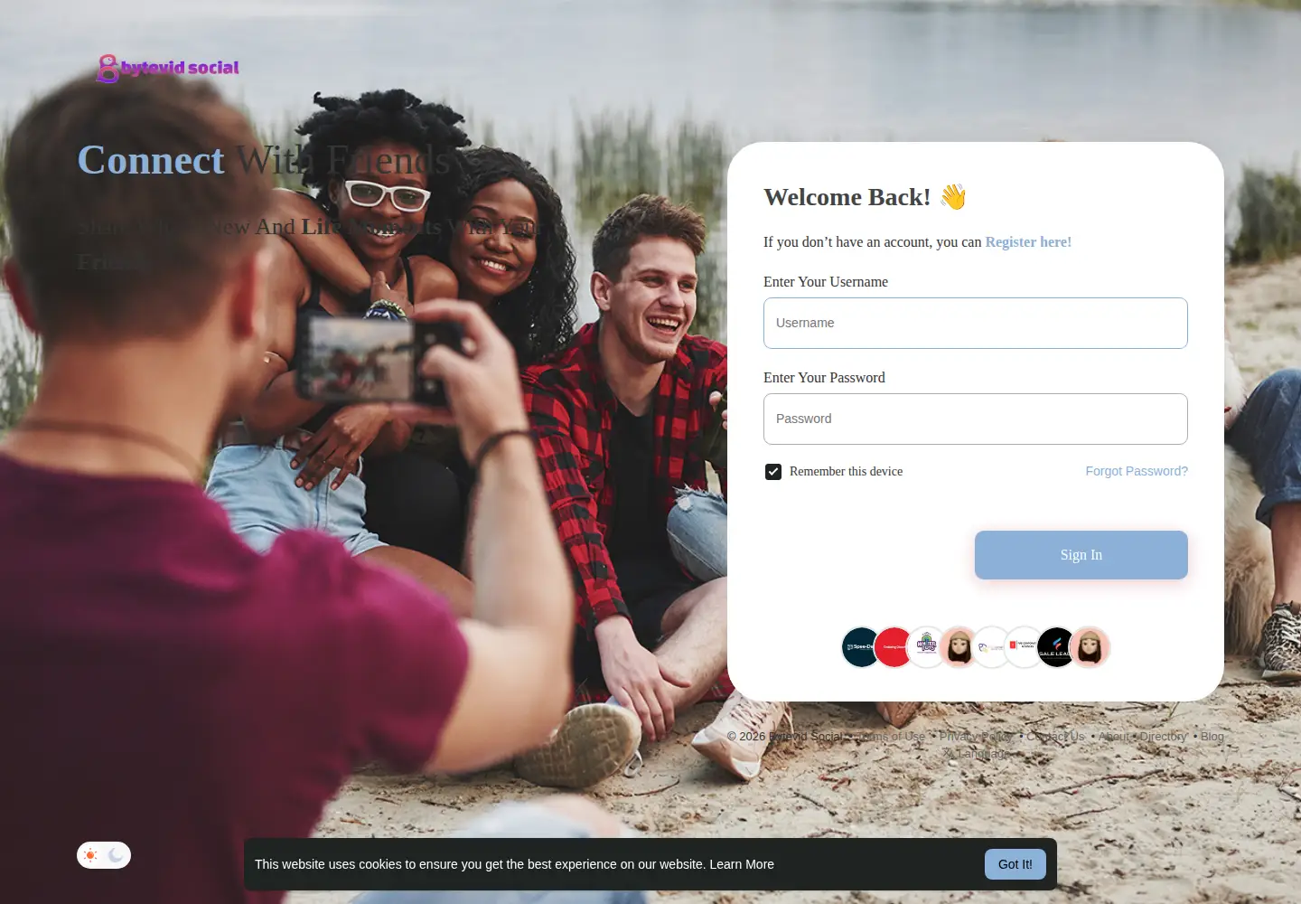 Screenshot of bytevidsocial.com