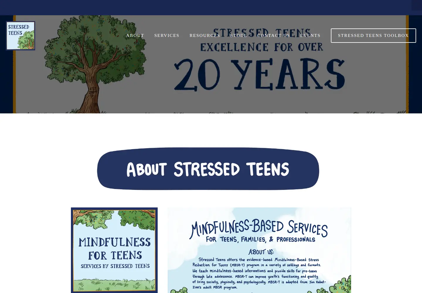 Screenshot of stressedteens.com