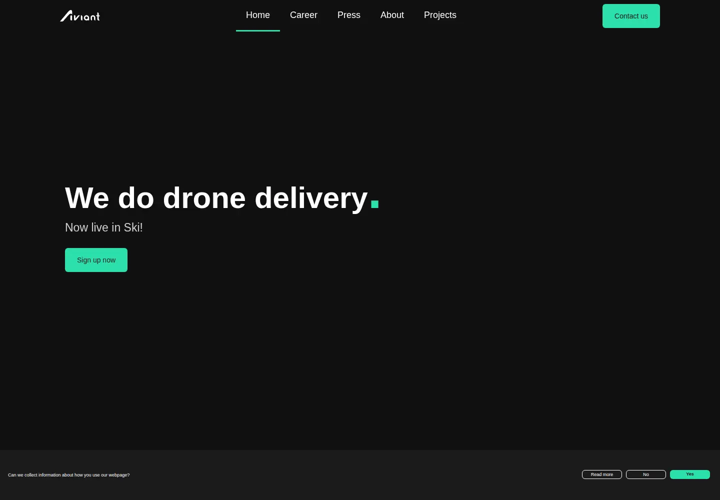 Captured homepage of aviant.no in the current scan