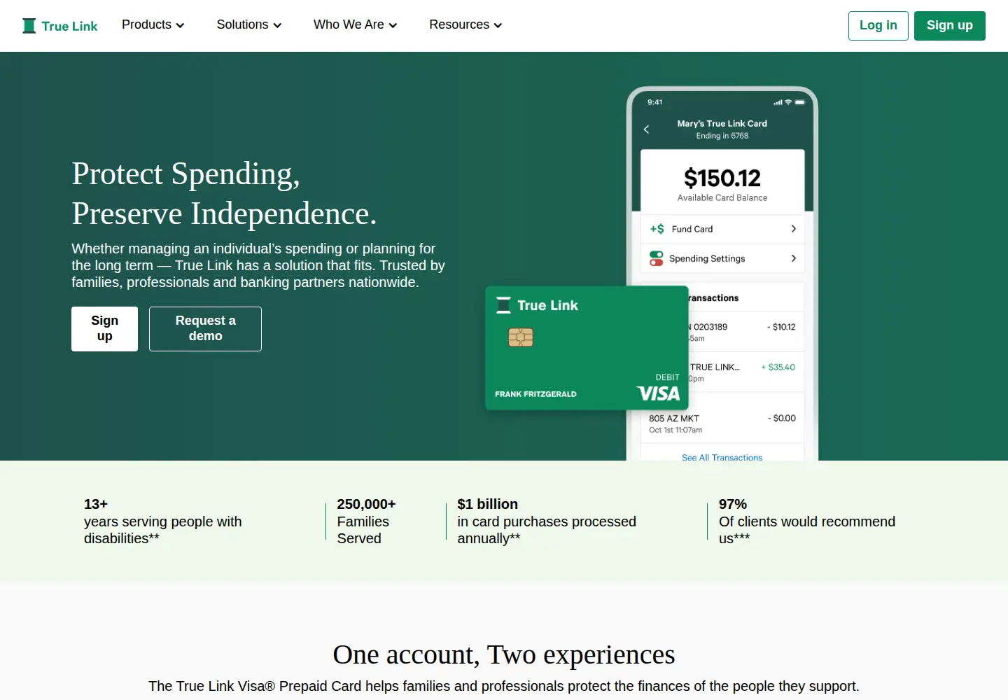 Screenshot of truelinkfinancial.com