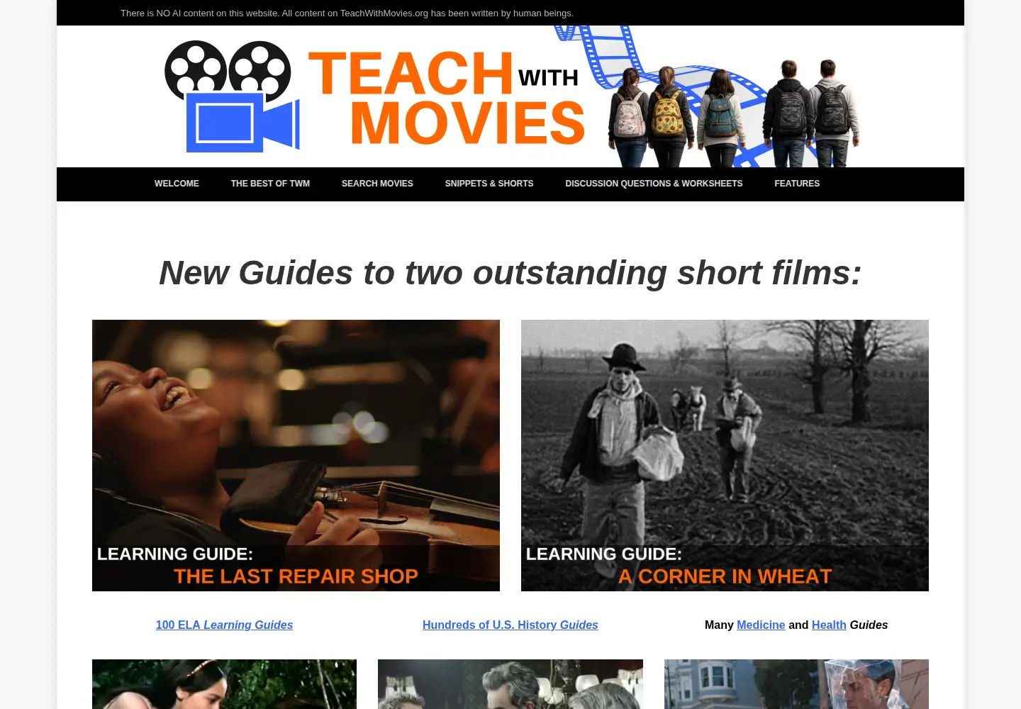 Screenshot of teachwithmovies.org