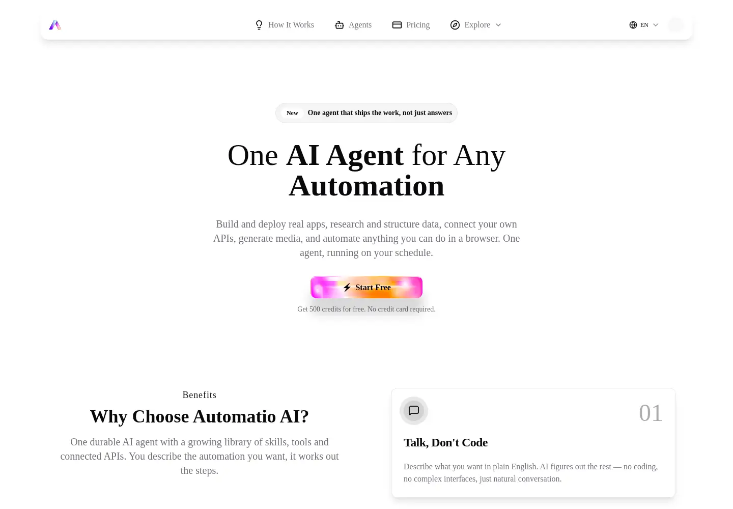 Screenshot of automatio.ai