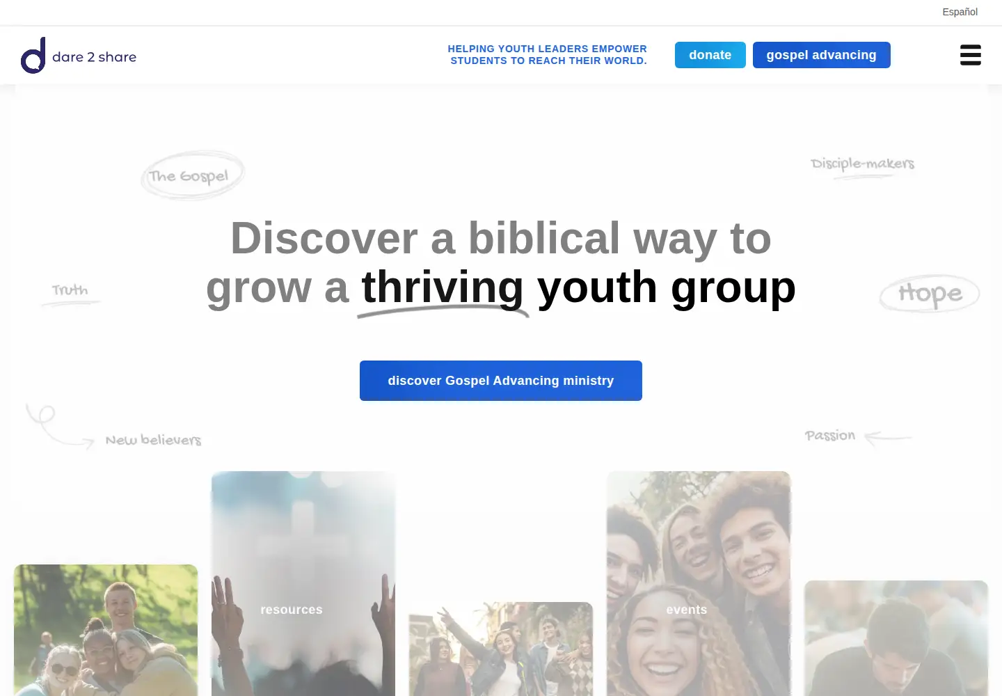 Screenshot of dare2share.org