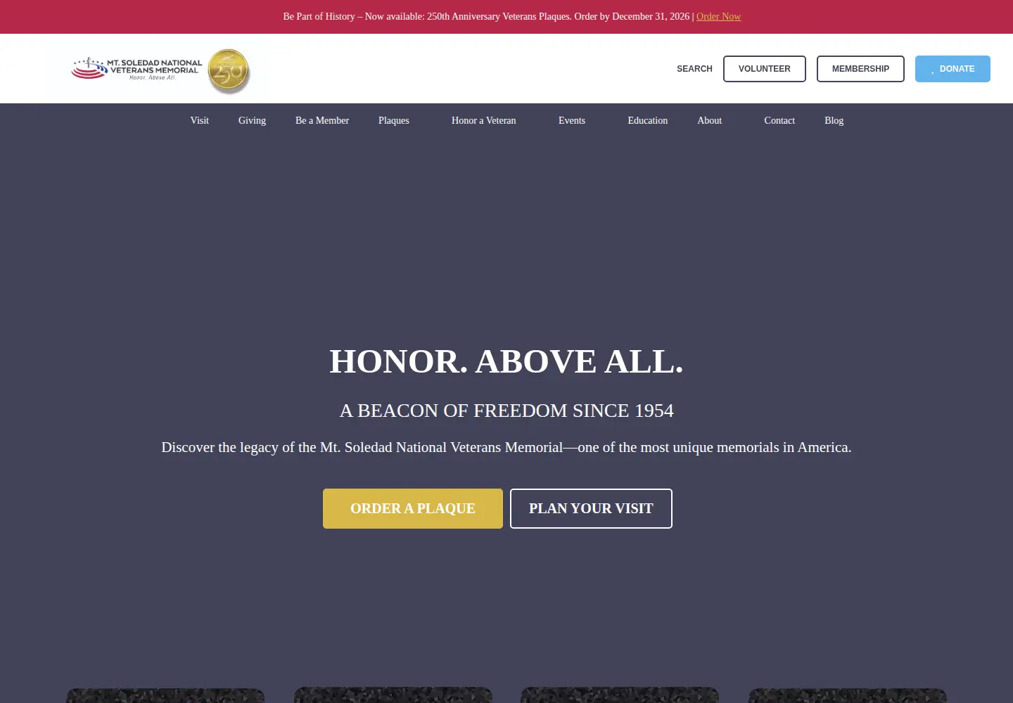 Screenshot of soledadmemorial.org