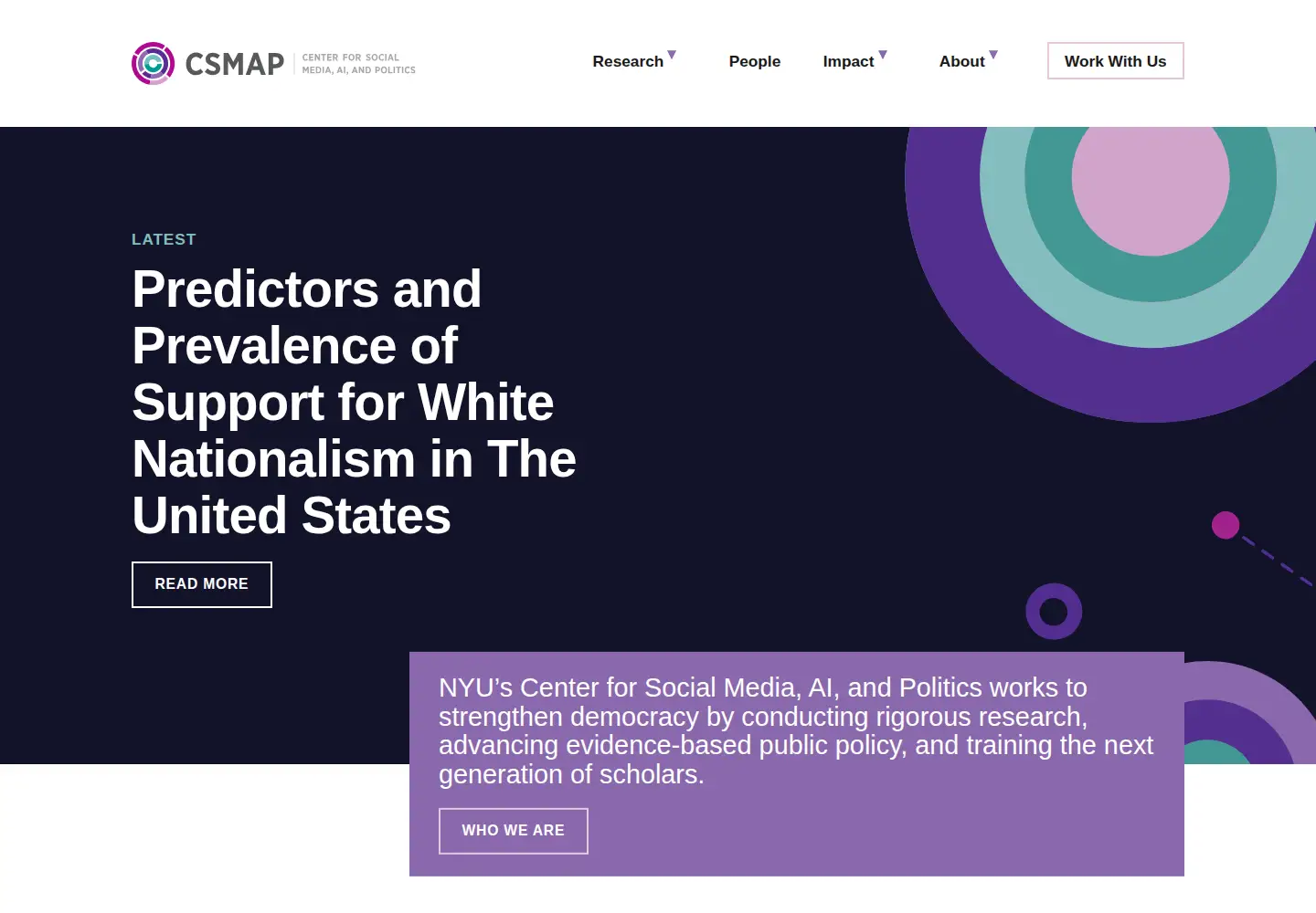 Captured homepage of csmapnyu.org in the current scan