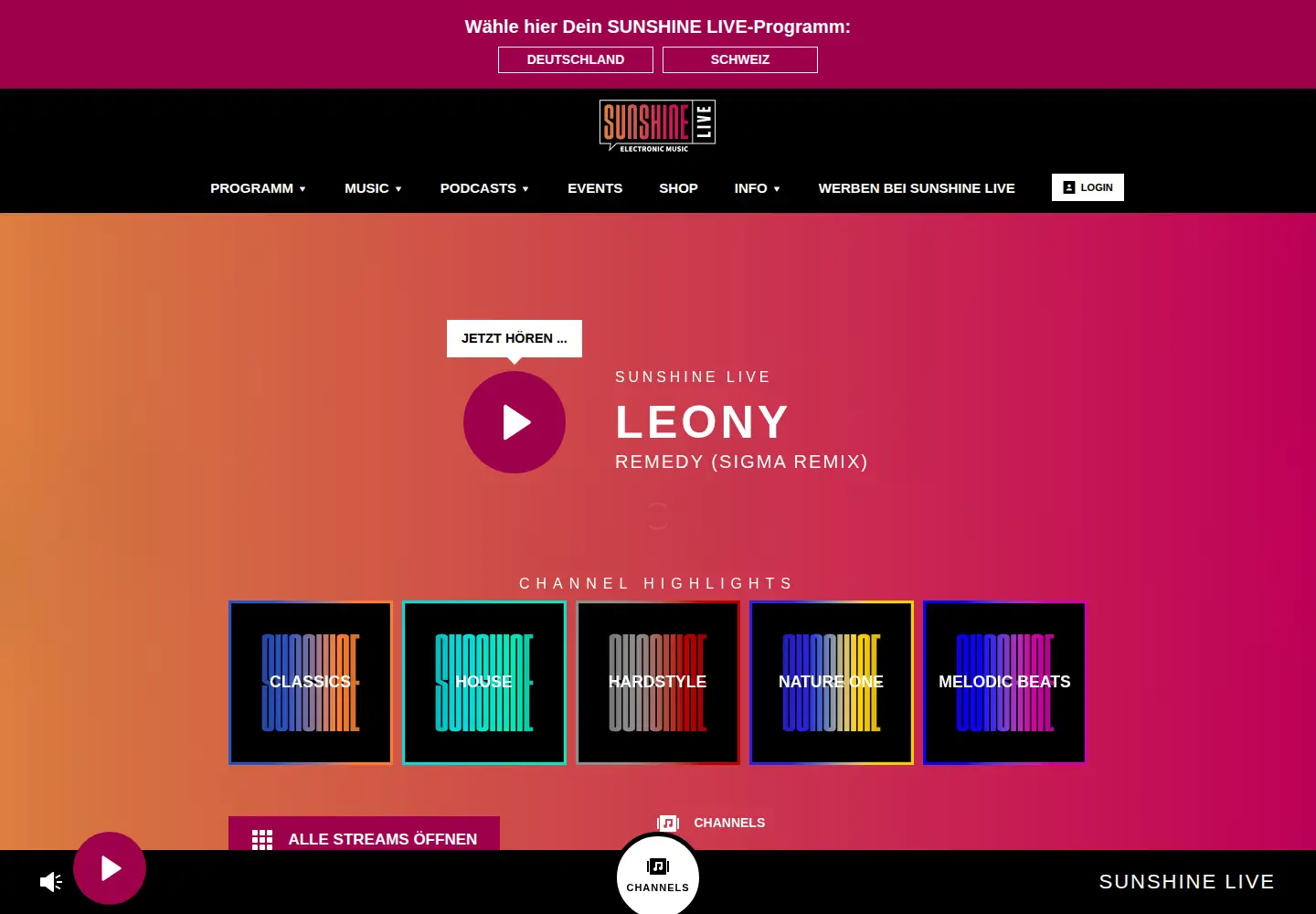 Screenshot of sunshine-live.de