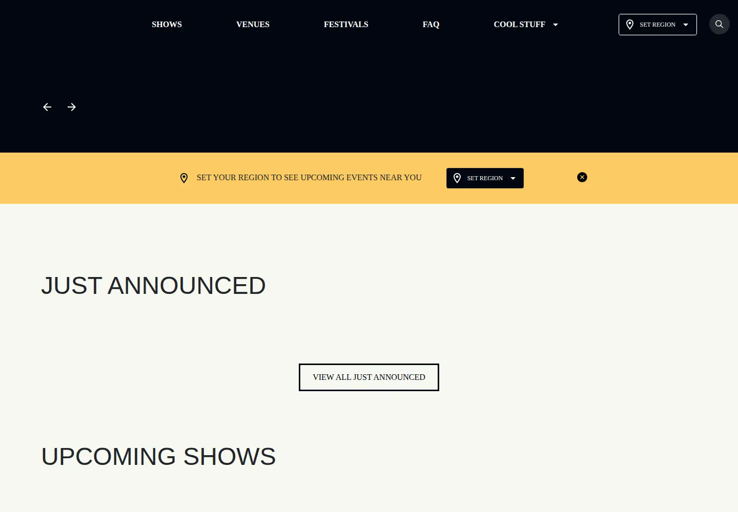 Screenshot of goldenvoice.com