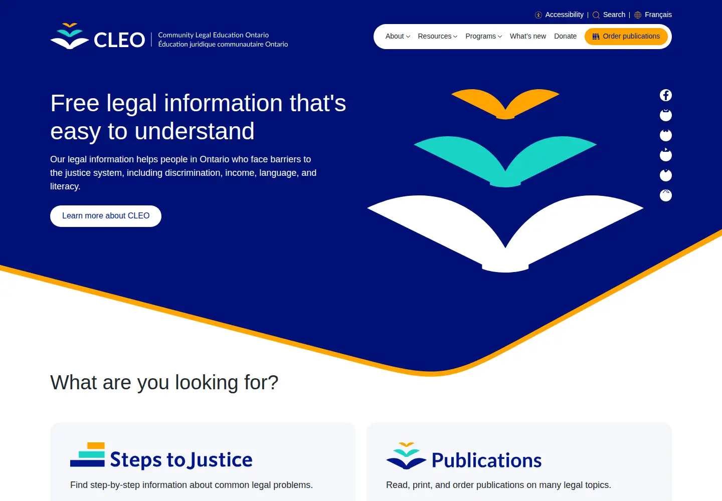 Captured homepage of cleo.on.ca in the current scan