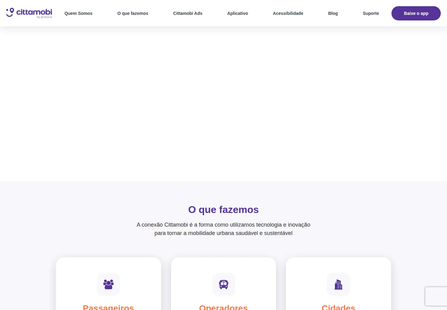Captured homepage of cittamobi.com.br in the current scan