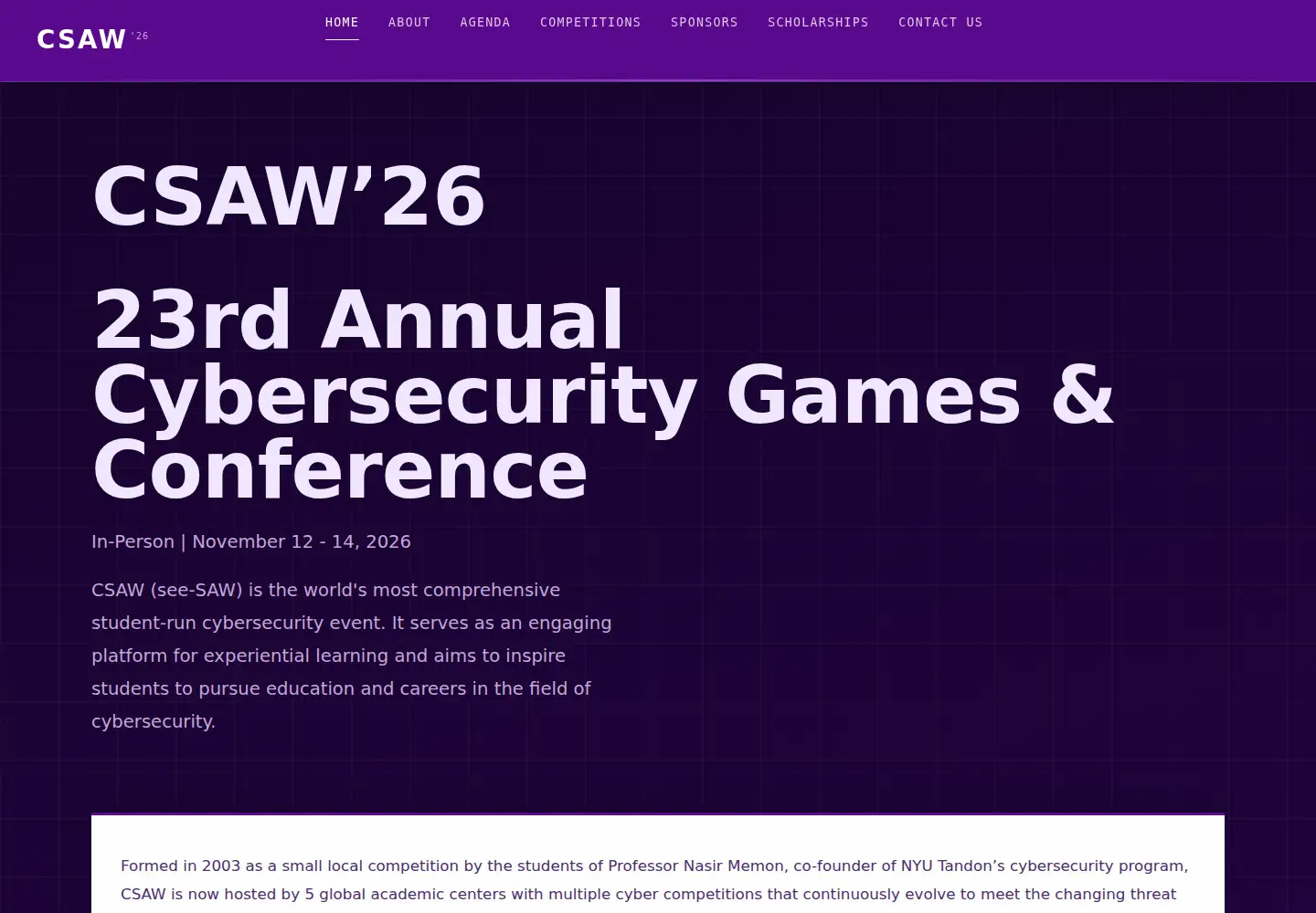 Screenshot of csaw.io