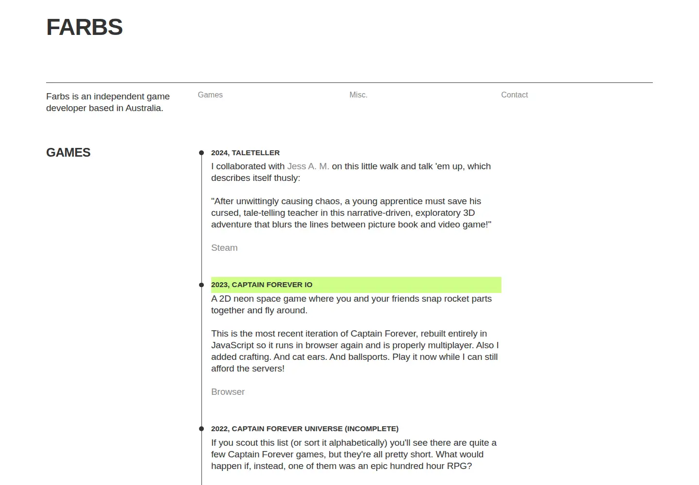 Screenshot of farbs.org