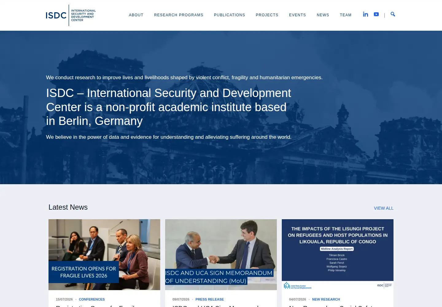 Screenshot of isdc.org