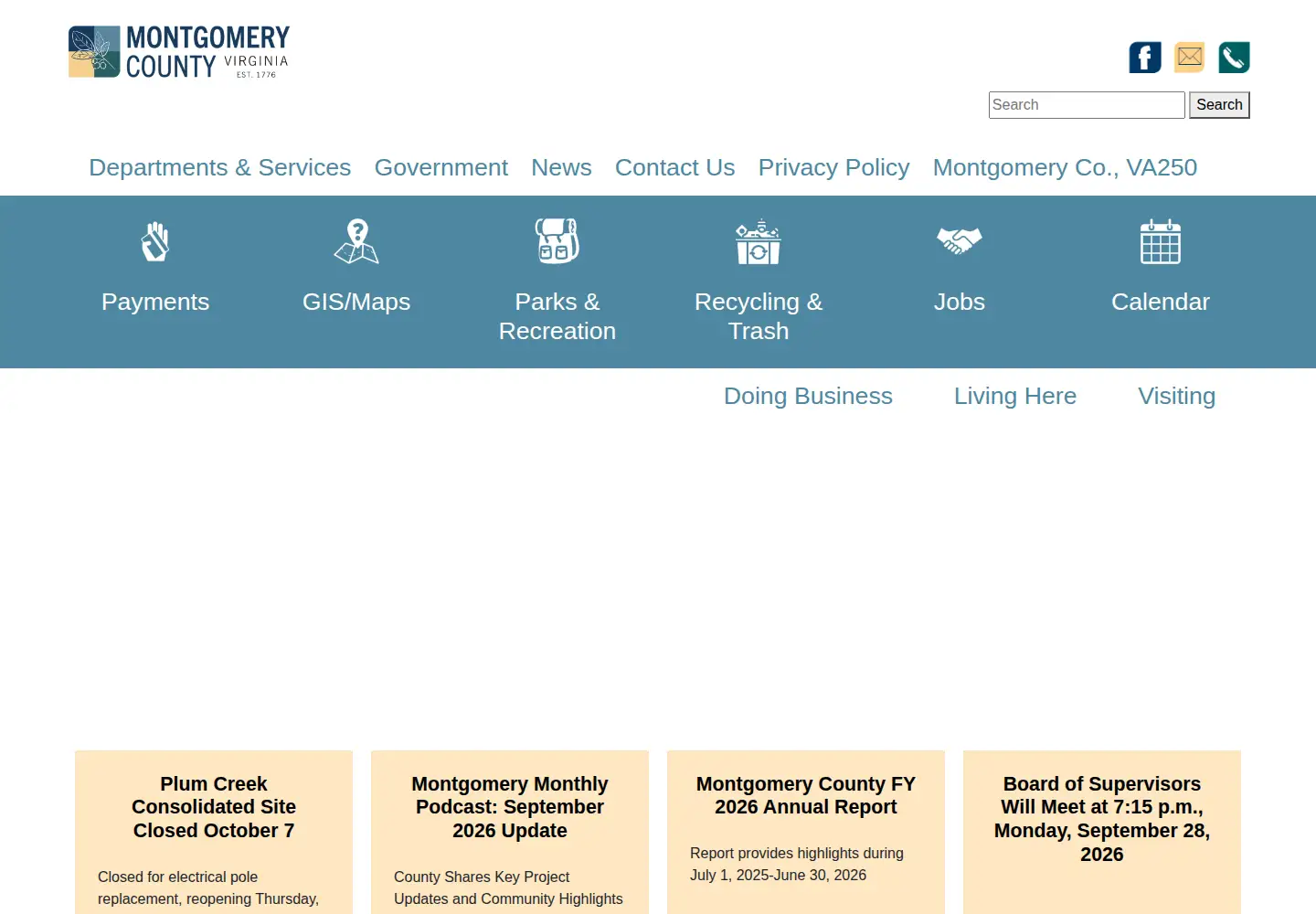 Screenshot of montgomerycountyva.gov